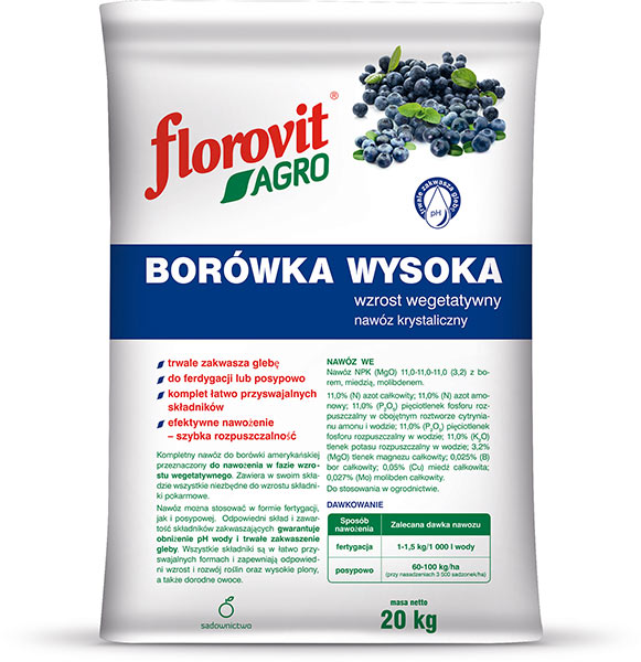 Купить удобрение для голубики Флоровит (Florovit) - 20 кг